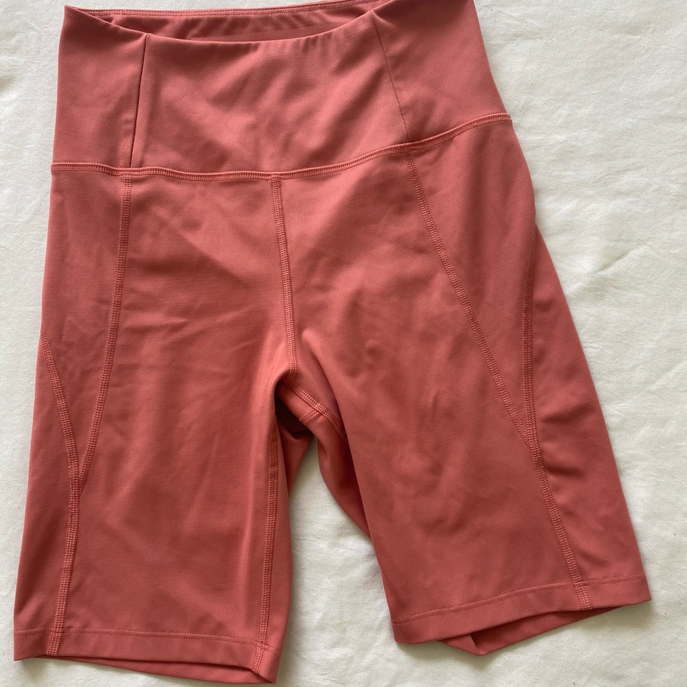 Girlfriend Collective High Rise Biker Shorts Clay Pink Size S